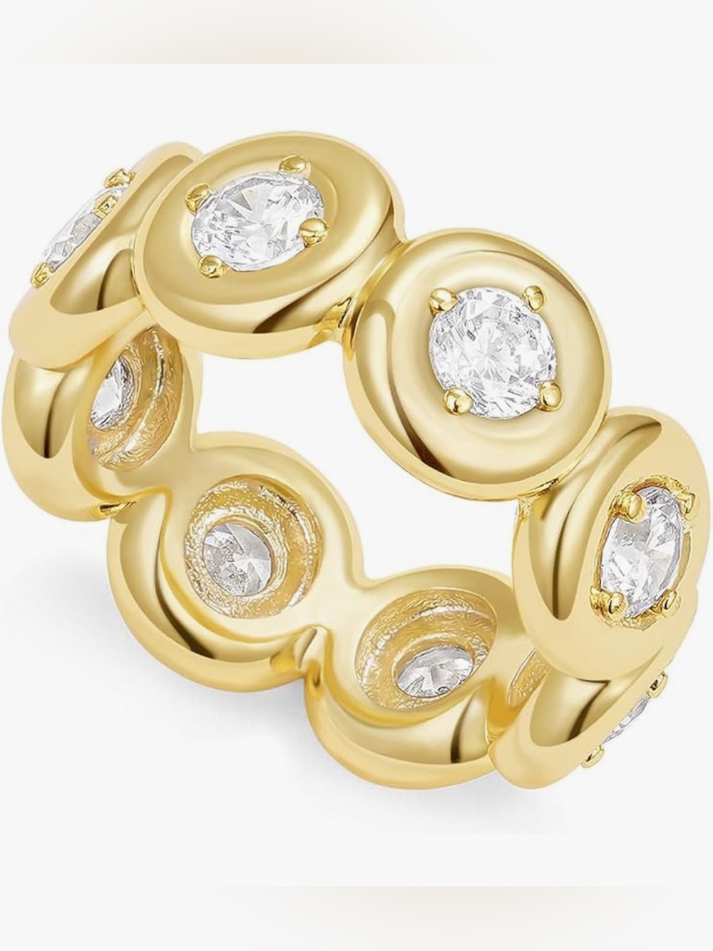 Gorgeous Neiman Marcus 18KT Gold Vermeil topaz multi circle Ring size 7